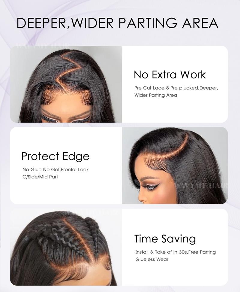 Wavymy Pre-Cut Lace Wig Put On and Go Wigs Reddish Brown Kinky Curly 7x5 Lace Closure Wig Wear Go Glueless Beginner Wig