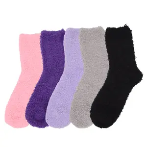 A Set of 5 Pairs Womens Fuzzy Socks,Cozy Fluffy Winter Cabin Slipper Warm Soft Microfiber Plush Home Sleeping Socks,Halloween Christmas Party Gifts,Hand Tools Kits