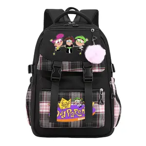The Fairly OddParents Trendy Youth Backpack for Boys & Girls, Large Capacity Anime Aesthetic Laptop Backpack for Teens, Breathable Adjustable Straps, Aesthetic Must-Have Gift | 11.8''×17.3''