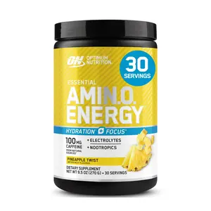 Optimum Nutrition Amino Energy Powder – Pineapple Twist, 30 Servings, Amino Acid Drink Mix with Electrolytes, Hydration & Focus Support