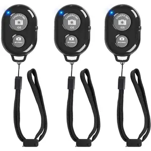 Wireless Remote Shutter For Cellphones,Tablets (3 Pack), Bluetooth Remote For iPhone,Android Camera Control, Selfie Clicker For Photos and Videos-Wrist Strap Included