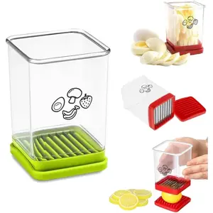 Fruit Slicer Cup Fruit and Vegetable Speed Slicer with Push Plate Cup Slicer Strawberry  Egg Slicer Banana Slicers Grape  Stainless Steel Detachable Fruit and Vegetable Slicer Slicing Tool