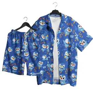 Piplup PKM poke Set Hawaiian Shirt mon For All Ages Tropical Button Up Shirt Unisex Summer Outfit Cute Beach Shorts  Retro Pattern Shirt Gifts Limited Drop 2026 – Cute Anime Hawaiian Shirt (Summer Exclusive)