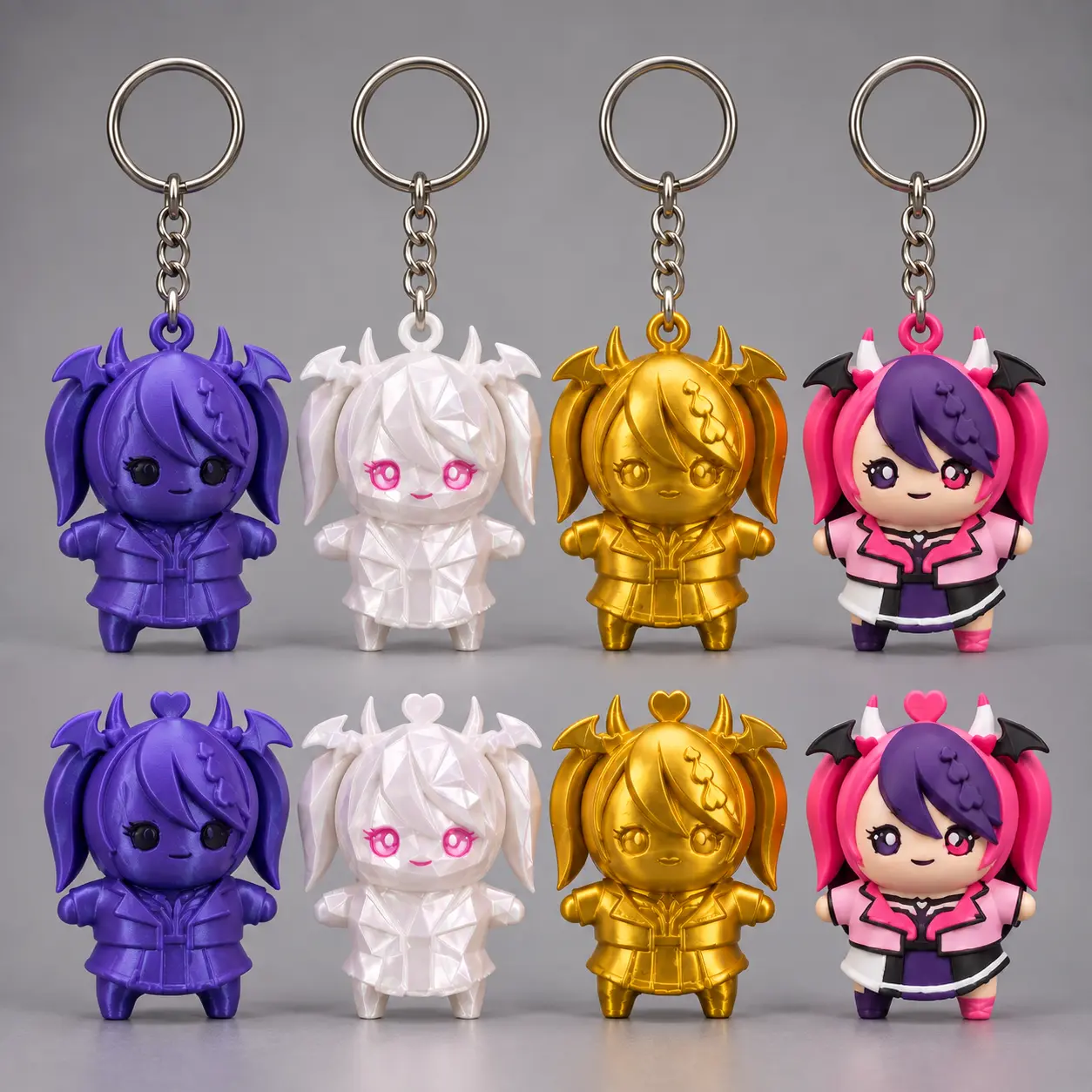 Ironmouse Mascot Gaming Collectible - 3D Printed PLA Plastic Figure Keychain, Keyring