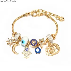 Unisex 2026 Multi-Charm DIY Charm Bracelet, Adjustable Trendy Wrist Accessory for Sports & Outdoor Use, Daily Wear, Cute Whimsical Aesthetic Jewelry for Gifting, Charm Bracelets