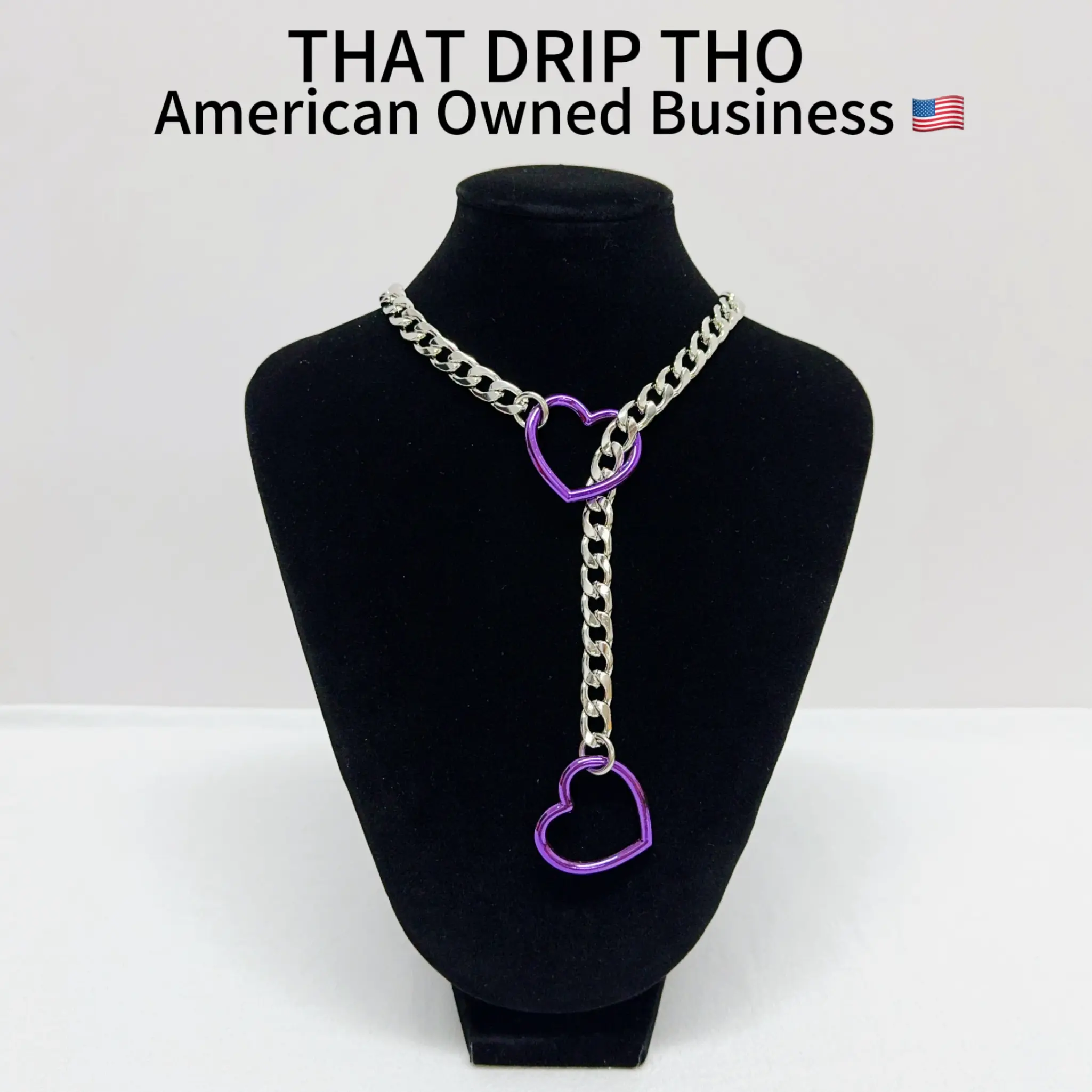 Purple Heart-Silver Chain