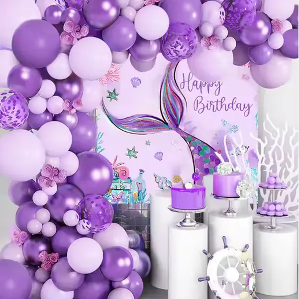 Mermaid Birthday Balloons Party Decoration -Kids Under The Sea Birthday Baby Shower Party Decoration 88 pieces Arch Kit
