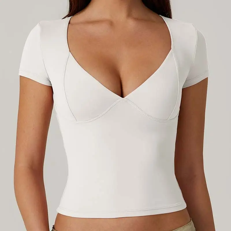 V Neck Tank-White