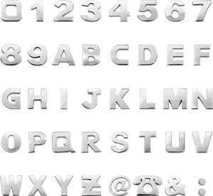 PCS D Chrome Car Letters Emblem & Number Decal Custom Adhesive Automotive Badge Stickers, Universal Fit Weatherproof Logo for Vehicle Trunk Side Rear Wall Decor Outdoor Accessories