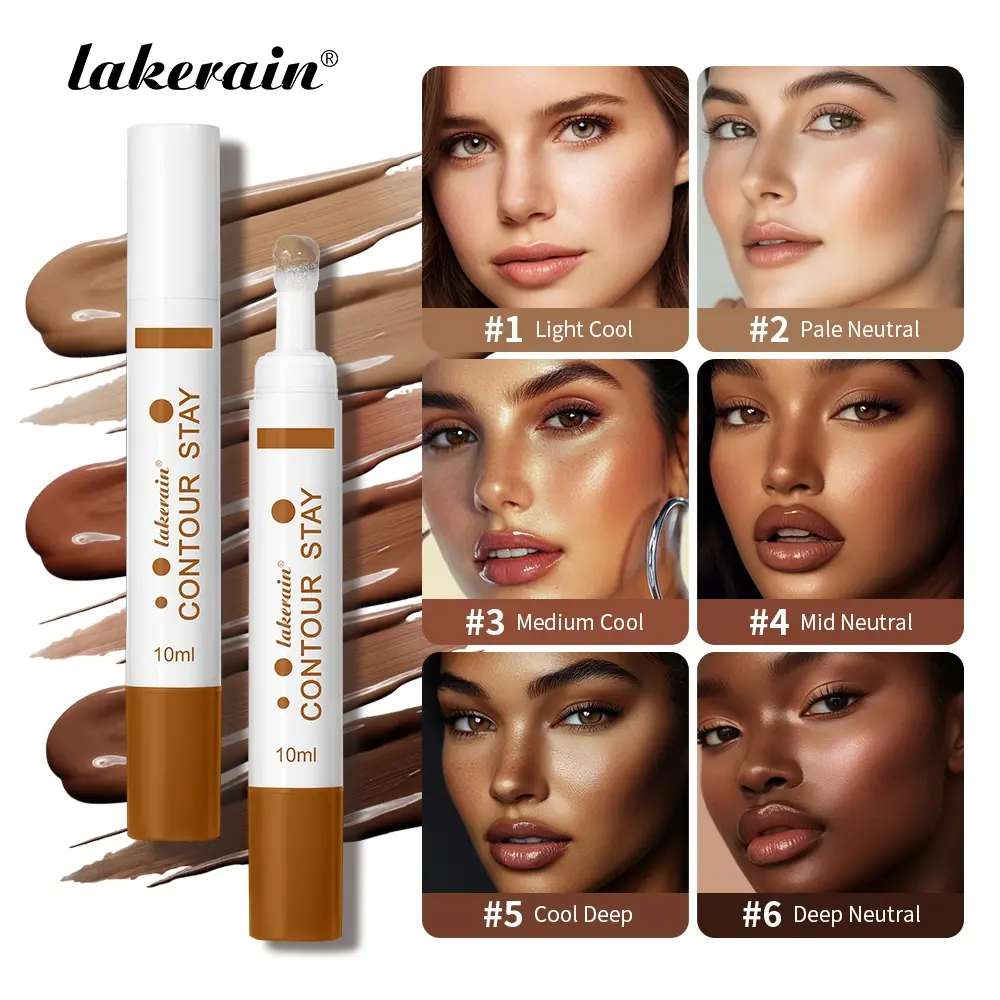 Long-Lasting Liquid Contour Stick, Facial Contouring Makeup, 2-in-1 Highlighter & Sculpting, Waterproof & Sweatproof Makeup Stick, Hydrating Non-Drying Formula, Buildable Blendable Coverage, Smudge-Proof All-Day Wear, Easy to Use for Beginners