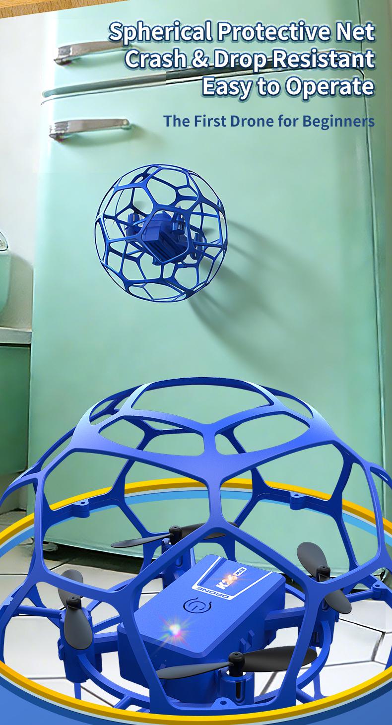 Mini Soccer Drone, Beginner Friendly, 360° Flip Stunt, Indoor Outdoor Quadcopter