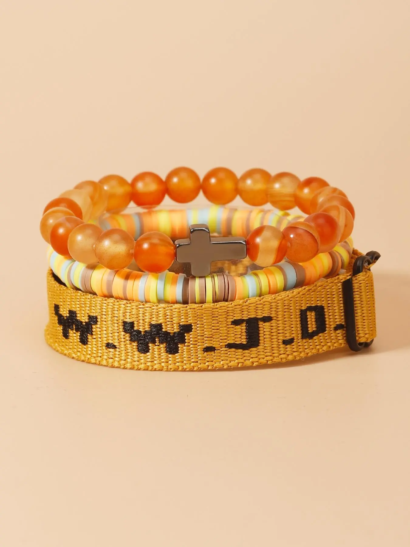 Yellow orange matte semi-precious stone