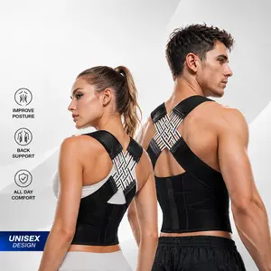 Back Brace for Men & Women, Adjustable Back Straightener, Back Support Belt for Home Gym Workout Care, Gym Clothes, Gym Accessories
