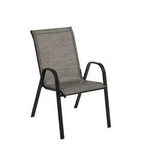 Grey Outdoor Stacking Chair - Comfortable Design for Outdoor Use