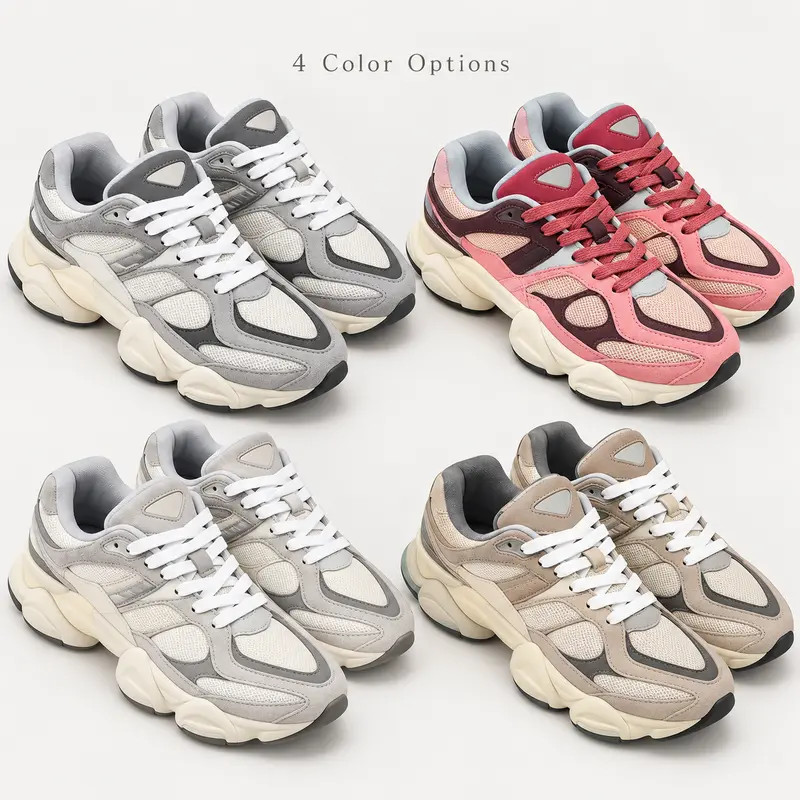 Retro Chunky Sneakers for Men and Women, Y2K Dad Shoes with Mesh Upper, Lace-Up Casual Walking Shoes for Streetwear, Travel & Everyday Wear