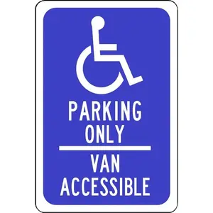 Aluminum Parking Sign for Handicap Van Accessible 8x12 Inches Outdoor Durable Metal Sign with Mounting Holes