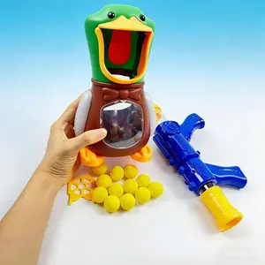 Hungry Duck Feeding Game Set: 12 Pponge Balls and a Air Gun for Aiming and Shooting. Perfect for Parent-child Interaction. Indoor and Outdoor Toy Set. Suitable as an Interesting Toy for Birthdays/Festivals Gift