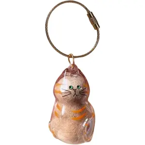 Cat Pet Keepsake Funeral Supplies: DIY Pet Fur Memory Capsule, Memorial Keychain for Cats, Transparent Transparent Material Pets Fur Keepsake, Self-Fill cat Memorial Gift for Pets Lovers (No.5)
