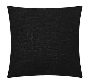 Black Textured Decorative Throw Pillow, 18x18 – Modern Minimalist Accent