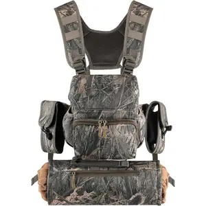 Adjustable Camouflage Binoculars Chest Pack Harness with Hand Warmer Pockets & Rangefinder Pouch, Water-Resistant Outdoor Gear for Hunting, Hiking, Bird Watching, Wildlife Observation