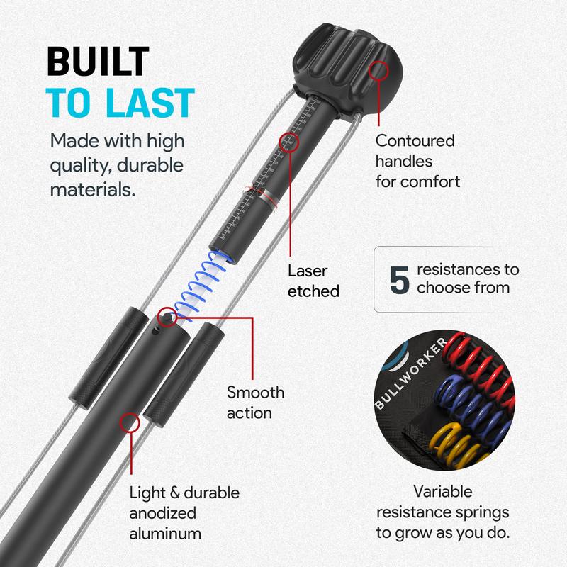 Bullworker Bow Classic 36" Isometric Exercise Equipment, Portable Strength Training Home Gym for Back, Shoulder, Chest, Biceps, Abs, Arms