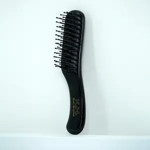 Portable Curved Handle Hair Comb, Professional Style, Glossy Plastic Material, Round Nylon Teeth, Small and Easy to Hold