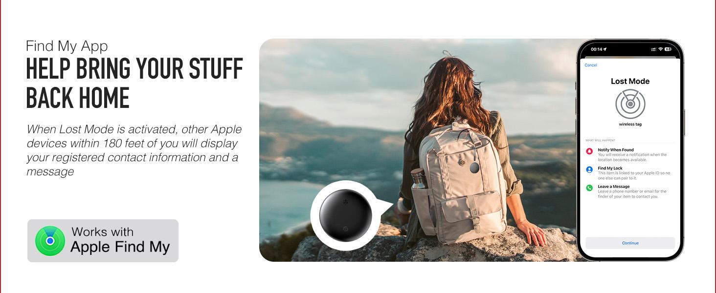 Multifunctional Tracker Tag - Car | Pet | Trunk | Luggage Smart Finder,  Works with Apple Find My ( iOS Only ) Waterproof Bluetooth Tracker Device Locator, Birthday Gift for Men