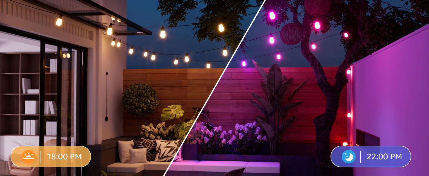 Lepro ZB1 AI Smart Outdoor String Lights APP Control, 54(42+12) ft RGB + IC +Warm White Waterproof Connectable Outdoor Strip Lights 15 LED Bulbs, Alexa Google Enabled, AI Generated Lighting LLM, NO Remote, 2.4 GHz WiFi+ Bluetooth Lepro ZB1 AI Smart Outdoor String Lights APP Control, 54(42+12) ft RGB + IC +Warm White Waterproof Connectable Outdoor Strip Lights 15 LED Bulbs, Alexa Google Enabled, AI Generated Lighting LLM, NO Remote, 2.4 GHz WiFi+ Bluetooth