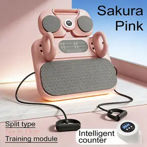 Upgraded Sakura Pink Pilates Reformer Kit - Home Gym Strength Training Equipment with Smart Screen, Auto-Counting Timer, Push-Up Board, Resistance Bands, Ergonomic Design