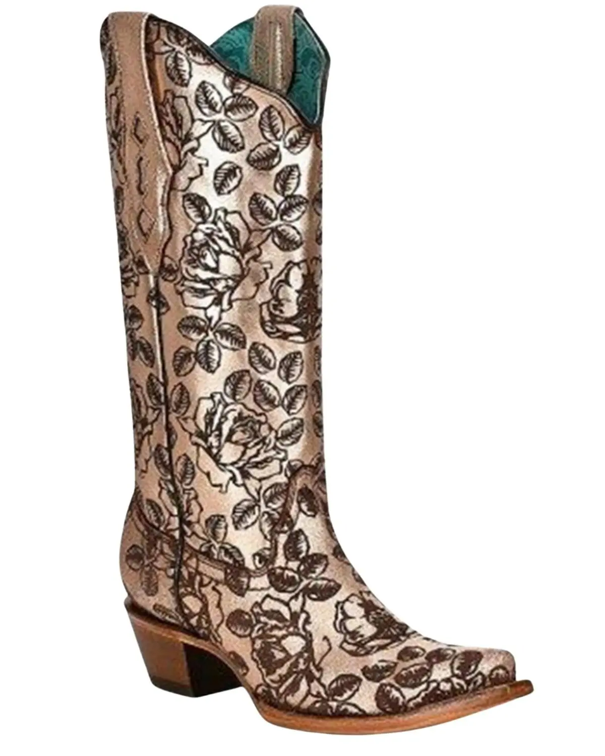 Corral Women's Laser Floral Western Boot Snip Toe - Z5083