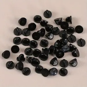 30/60/90/120 Pieces Simple Black PVC Rubber Needle Backboard DIY Jewelry Making Accessories Clip Collar Hat Badge Clip Handmade Jewelry Accessories