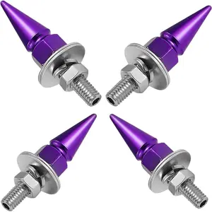 4 count License Plate Screws, Spike Anti   License Plate Screws  Set,   Fasteners Kit for    Plate Frames,  Decorative Accessories (Purple)