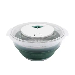 COOK WITH COLOR Collapsible Salad Spinner Bowl - 4 QT Space Saving Lettuce Dryer with Folding Collapsible Colander for Washing & Drying Fruits & Vegetables