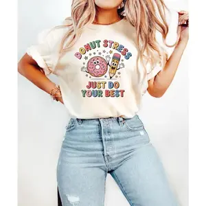 Donut Stress Do Your Best Shirt Teacher Test Day Shirt School Testing Day Tee Empowering Women