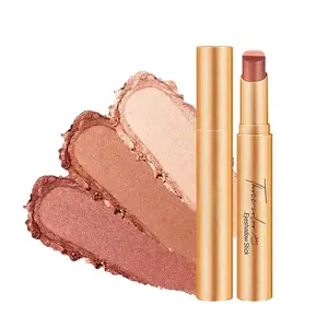 Triple-In-One Easy Eyeshadow Stick, Three Color Gradient Eyeshadow Stick Matte Shimmer, 3-in-1 Waterproof Long-lasting Crease-Proof & Easy To Apply, Suitable For Daily Makeup Touch-Ups, Eye Shadow Pen For Makeup