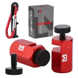 Stair Gauge with Anti-Drop Holder & Carabiner, Tall  Alloy Stair Gauges for Framing Square, Attachment Tool and Guide for Circular , Red