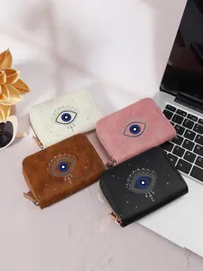 Fashion Eye Pattern Design Zipper Wallet, Simple Multi Card Slot Card Holder, Casual Versatile Wallet for Women