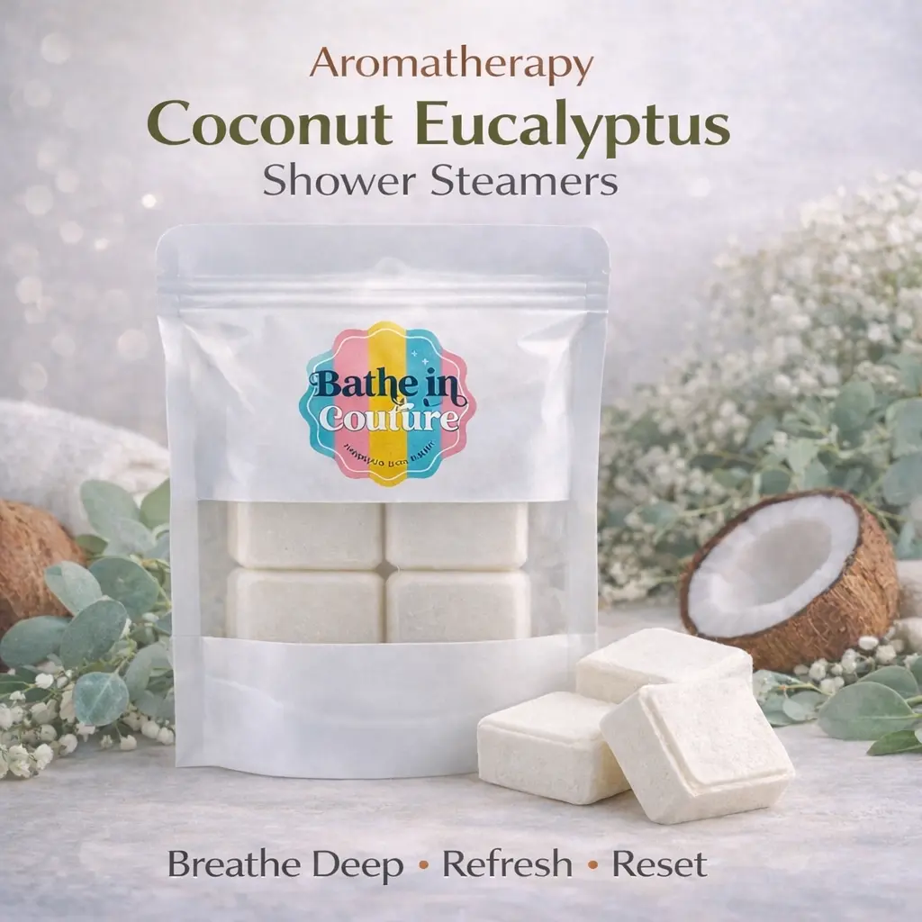 Coconut Eucalyptus Shower Steamers 6 Pack | Aromatherapy Shower Tablets | Spa Shower Steamers for Self Care