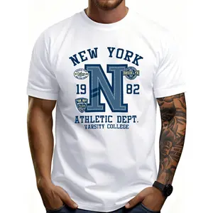 Father's Day Gift - Casual College Style Men's T-Shirt Athletic Department Varsity College Design for Casual Attire And Casual Outings Perfect Gift for Students And Sports Enthusiasts - Gifts for Dad 2026