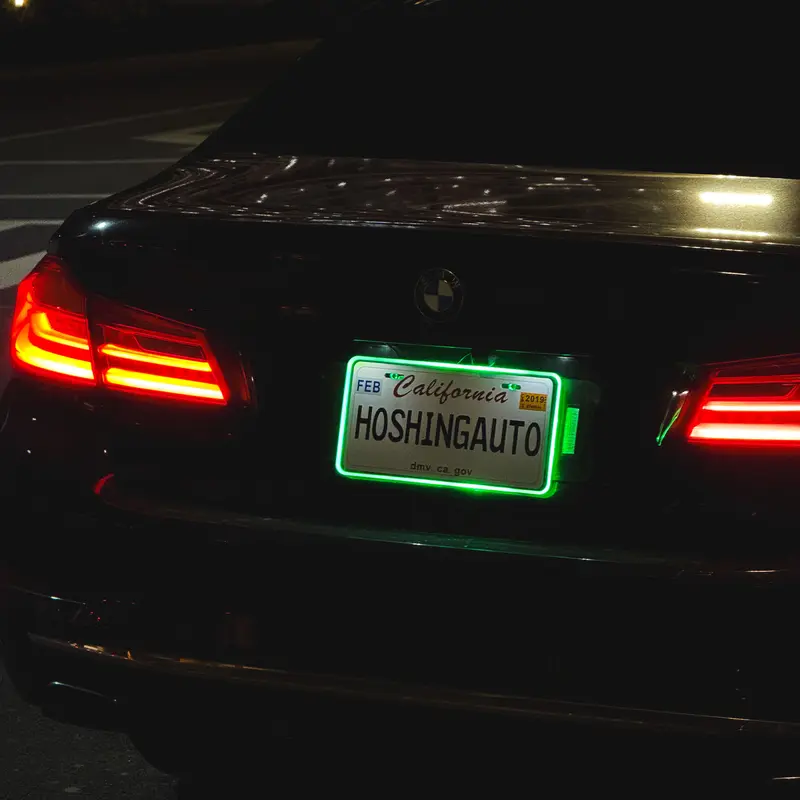 LED License Plate Frame – Waterproof Glow Border | 12V Plug & Play | Street-Legal Lighting Automotive Vehicle Car Accessories