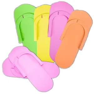 360 Pairs Stitched Pedicure Slippers – Disposable Spa Flip Flops – Foam, Colorful