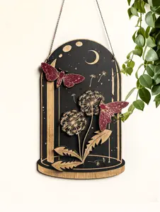 Dandelion Moth Curiosity Dome: Layered Wood