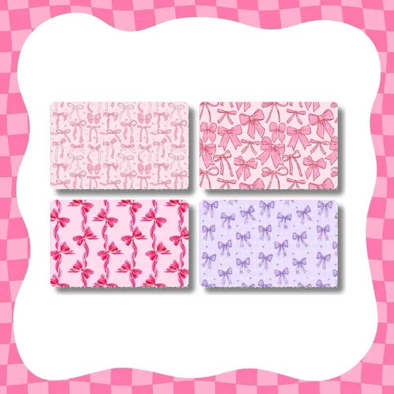 Pink Bows Card Skins- Durable Vinyl Sticker- Water-Resistant & Versatile for Various Card Sizes