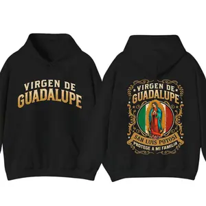 San Luis Potosí Hoodie, Virgen de Guadalupe Hoodie, Mexican Catholic Faith Hoodie, Protect My Family Hoodie, Religious Gift for Devout Believers