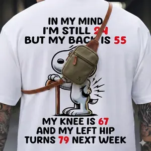 Funny Aging Body Joke Cartoon Dog Graphic T-Shirt
