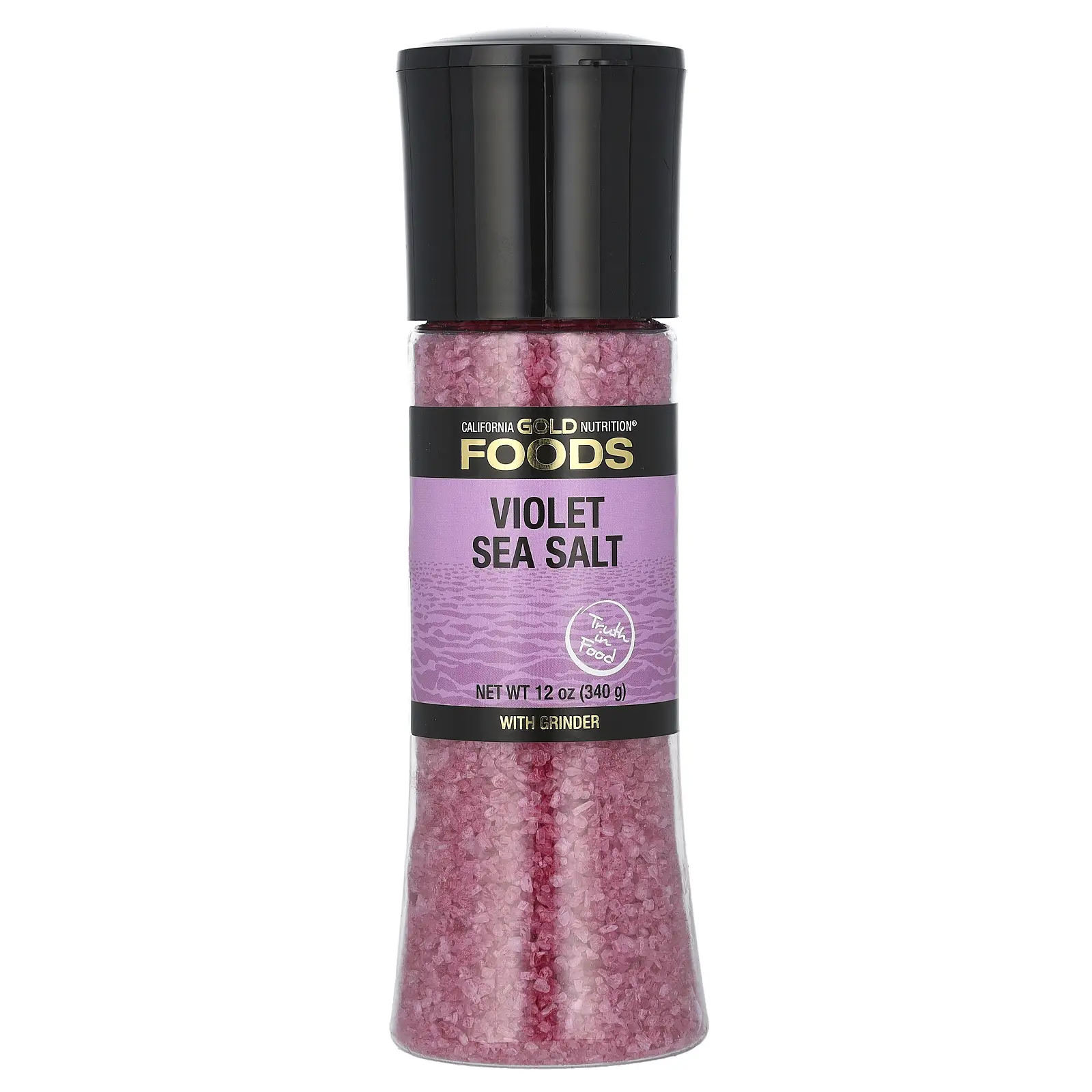 California Gold Nutrition Foods, Violet Sea Salt Grinder, 12 oz (340 g)
