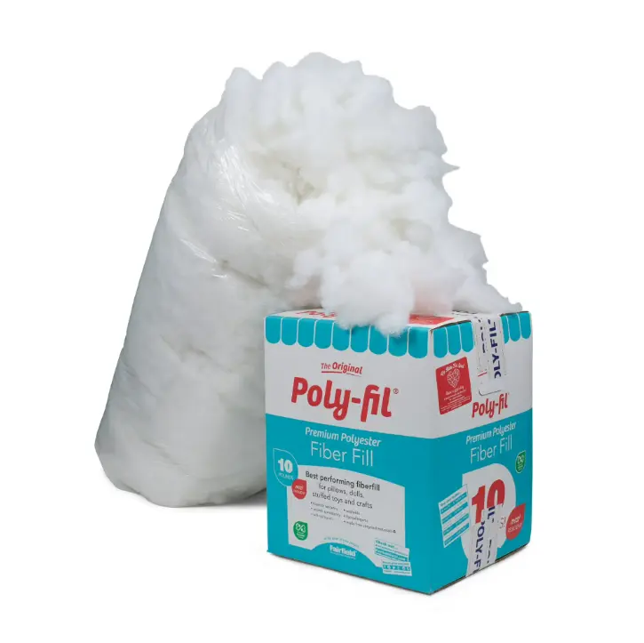 Poly-Fil Polyester Fiberfill Stuffing, 10lb Box, Bulk, by Fairfield, Pillow Craft Filling, Polyester Fill, Soft Pillow Stuffing, Bulk, Plush Toy Pillow Filling, Craft Sewing Supplies, Cushion Pillow Filling, Doll Plush Filling, Stuffing Fill