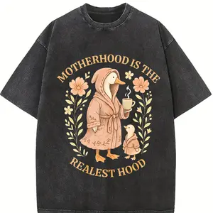 Women's T-Shirts, Mother Is A Realist Hat Pattern T-Shirts, Soft And Casual Shirts, Mother's Day Gift Ideas, Retro Everyday Tops, Funny Designs, Comfortable Fit, Weekend Outfits, Classic Designs, Breathable Materials, Printed Shirts, New Moms