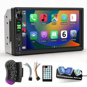 7" 2din Car Stereo Touchscreen, Wired Android Auto, Bluetooth-compatible, Swc, 30-Band Eq, Hands-Free Calling, Universal for Cars, Trucks, Rvs, Vans, Pickups, Buses