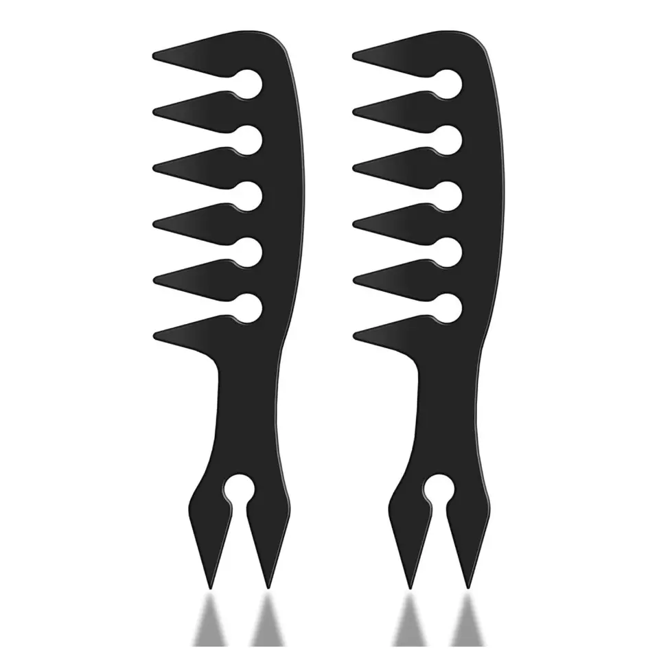 L3 Level 3 Hair Styling Texture Comb Pack of 2  - Wide Tooth Comb for Straight, Wavy, Curly, Colored Hair for Personal,- Haircare Heatless Lightweight Durable